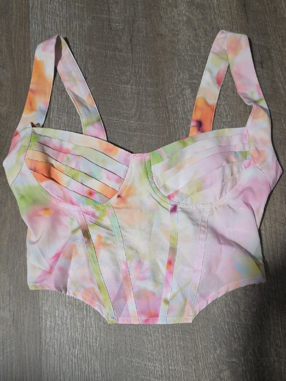 Pastel Watercolor Crop Bustier Top